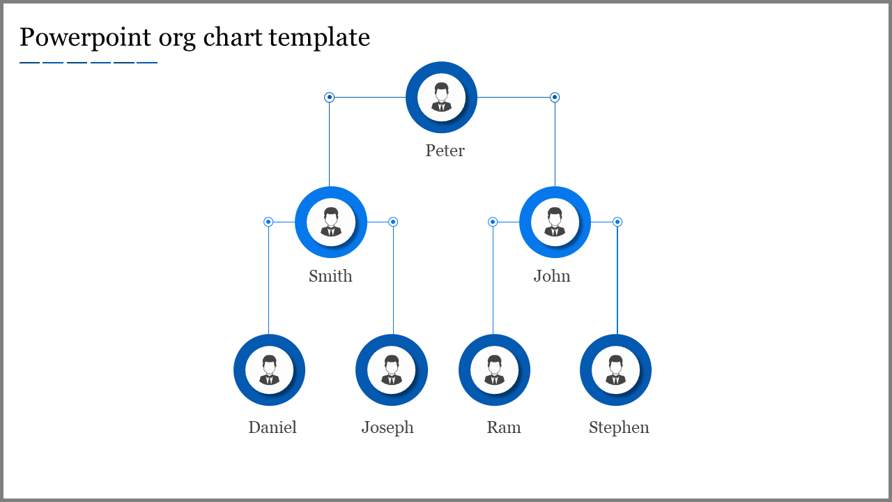 powerpoint org chart template-Blue